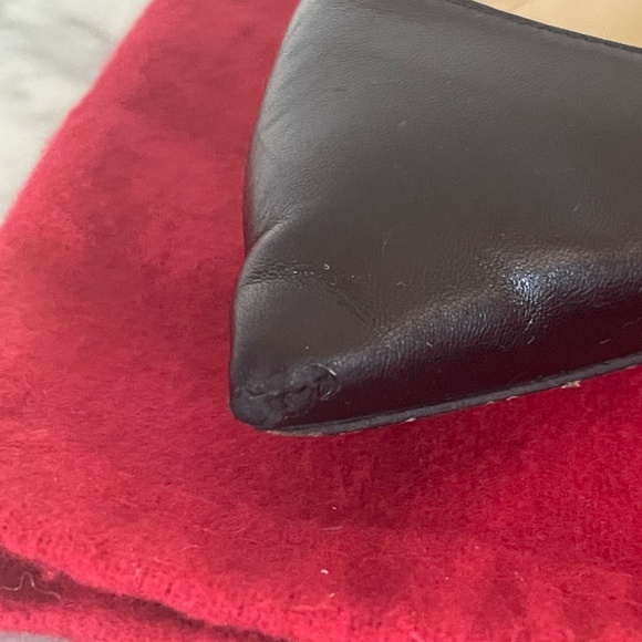 CHRISTIAN LOUBOUTIN Black Leather Nappa Ballalla Pointed Toe Ballet Flats - Picture 5 of 8